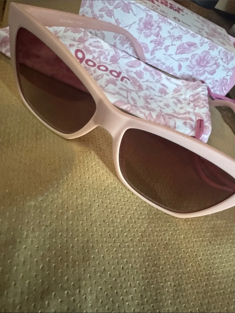 goodr Adult Pop G Rose Retail Therapy Plastic Rectangle Sunglasses - Pink